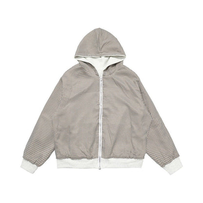 Plaid Zip Hoodie Jacket — curated XGEM rare find
