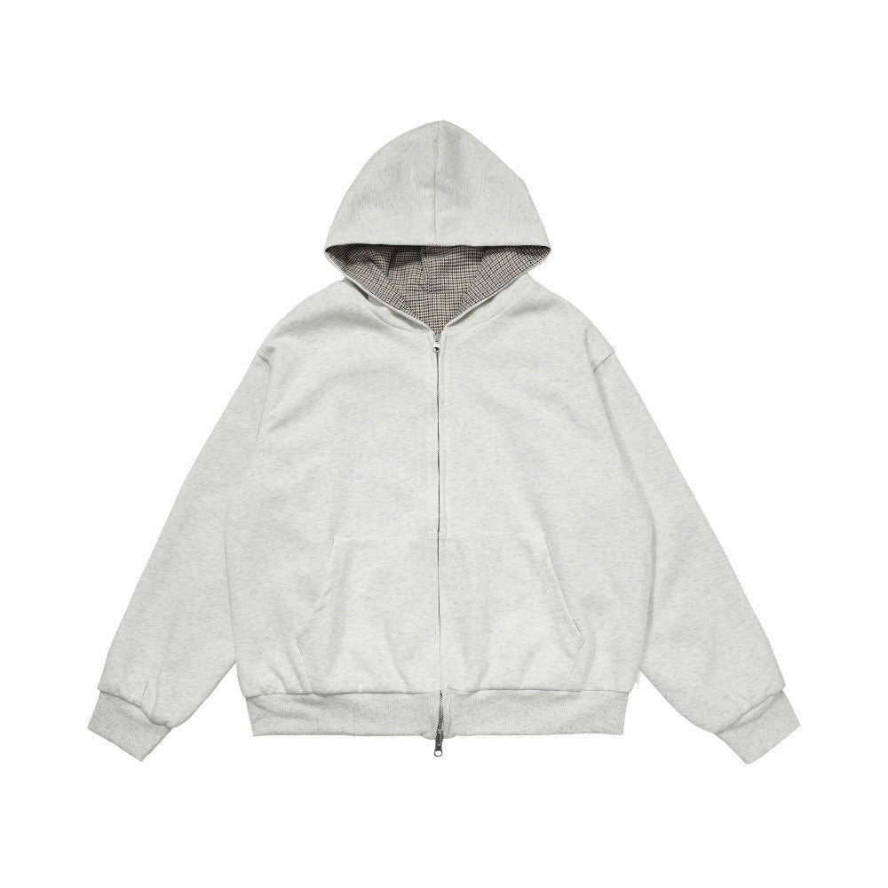 Plaid Zip Hoodie Jacket — curated XGEM rare find