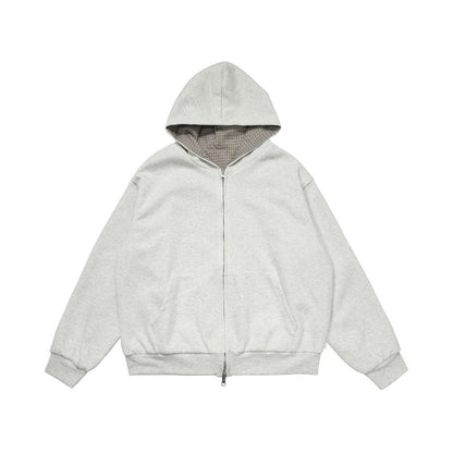 Plaid Zip Hoodie Jacket — curated XGEM rare find