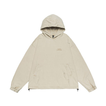 Rawdenim Distressed Hoodie — Washed Streetwear Denim Pullover - XGEM® - Not Made for Everyone