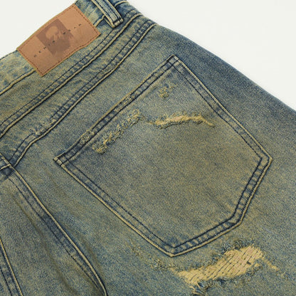 Riftfade Distressed Relaxed Straight - Leg Streetwear Denim - XGEM® - Not Made for Everyone