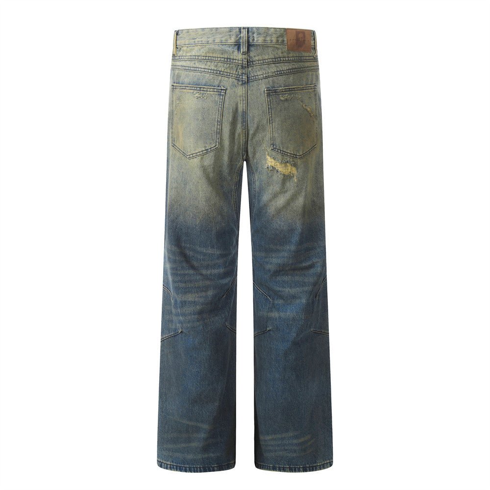 Riftfade Distressed Relaxed Straight - Leg Streetwear Denim - XGEM® - Not Made for Everyone