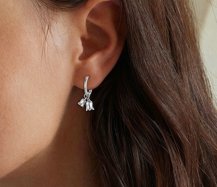 S925 Sterling Silver Simple Campanula Necklace Earrings Set for Women - XGEM® - Not Made for Everyone