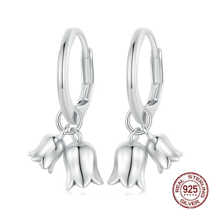 S925 Sterling Silver Simple Campanula Necklace Earrings Set for Women - XGEM® - Not Made for Everyone