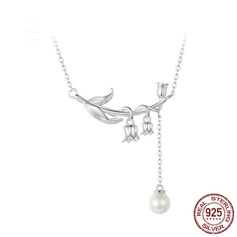 S925 Sterling Silver Simple Campanula Necklace Earrings Set for Women - XGEM® - Not Made for Everyone