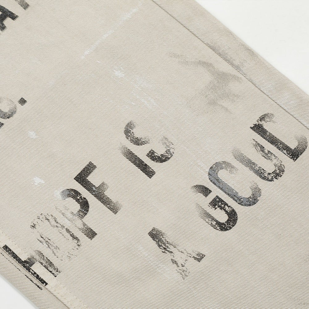 Scriptfade Printed Denim Pants — Wide - Leg Streetwear with Typographic Fade - XGEM® - Not Made for Everyone