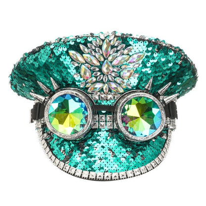Sequin Flat Top Cap — Rhinestone Rivet Hat - XGEM® - Not Made for Everyone