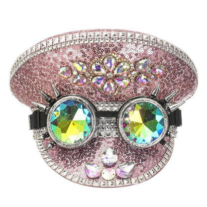 Sequin Flat Top Cap — Rhinestone Rivet Hat - XGEM® - Not Made for Everyone