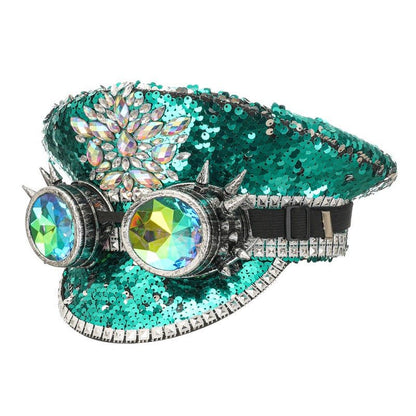 Sequin Flat Top Cap — Rhinestone Rivet Hat - XGEM® - Not Made for Everyone