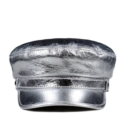 Shiny Metallic Streetwear Leather Flat Cap - XGEM® - Not Made for Everyone