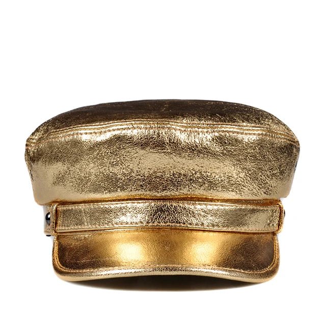 Shiny Metallic Streetwear Leather Flat Cap - XGEM® - Not Made for Everyone