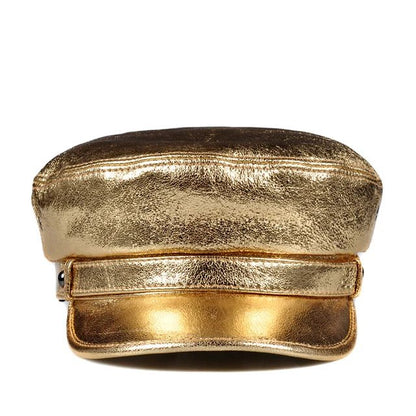 Shiny Metallic Streetwear Leather Flat Cap - XGEM® - Not Made for Everyone