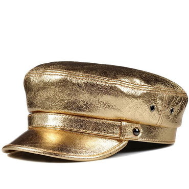Shiny Metallic Streetwear Leather Flat Cap - XGEM® - Not Made for Everyone