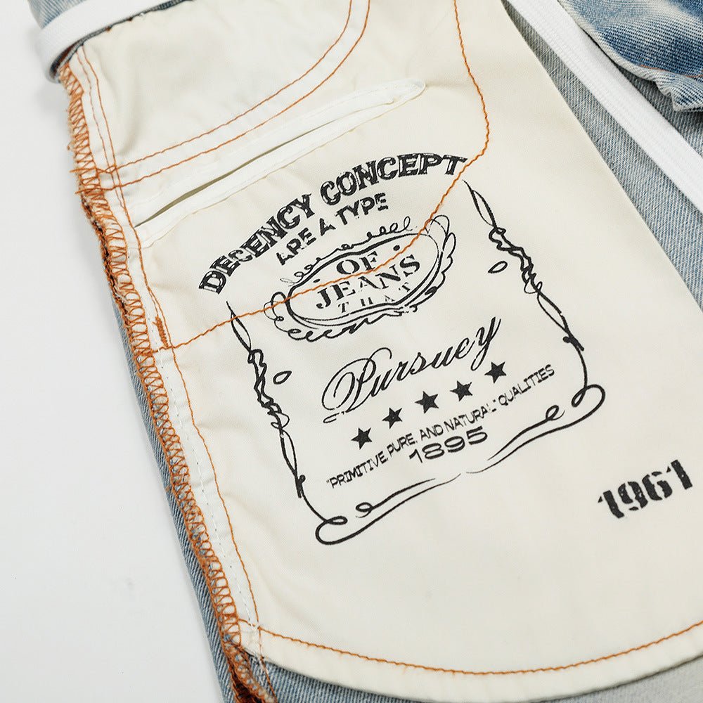 Splitline Washed Wide - Leg Jeans — Spliced Streetwear Denim for Daily Rotation - XGEM® - Not Made for Everyone
