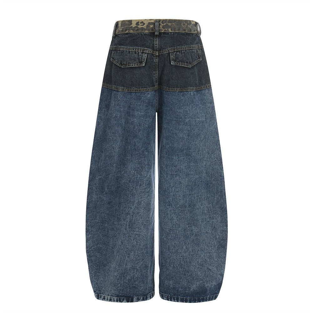Spray Dyed Loose Jeans Blue - XGEM® - Not Made for Everyone