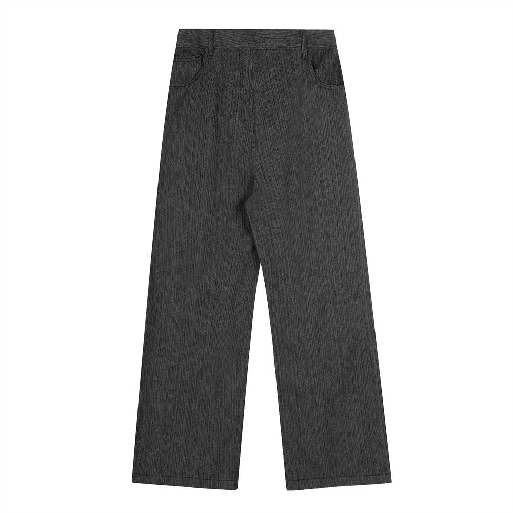 Striped Straight Pants Gray — curated XGEM rare find