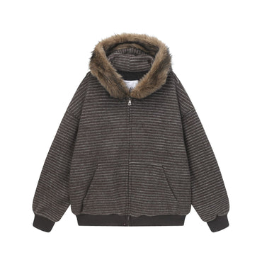 Velvet Stripe Hoodie Jacket - curated XGEM rare find