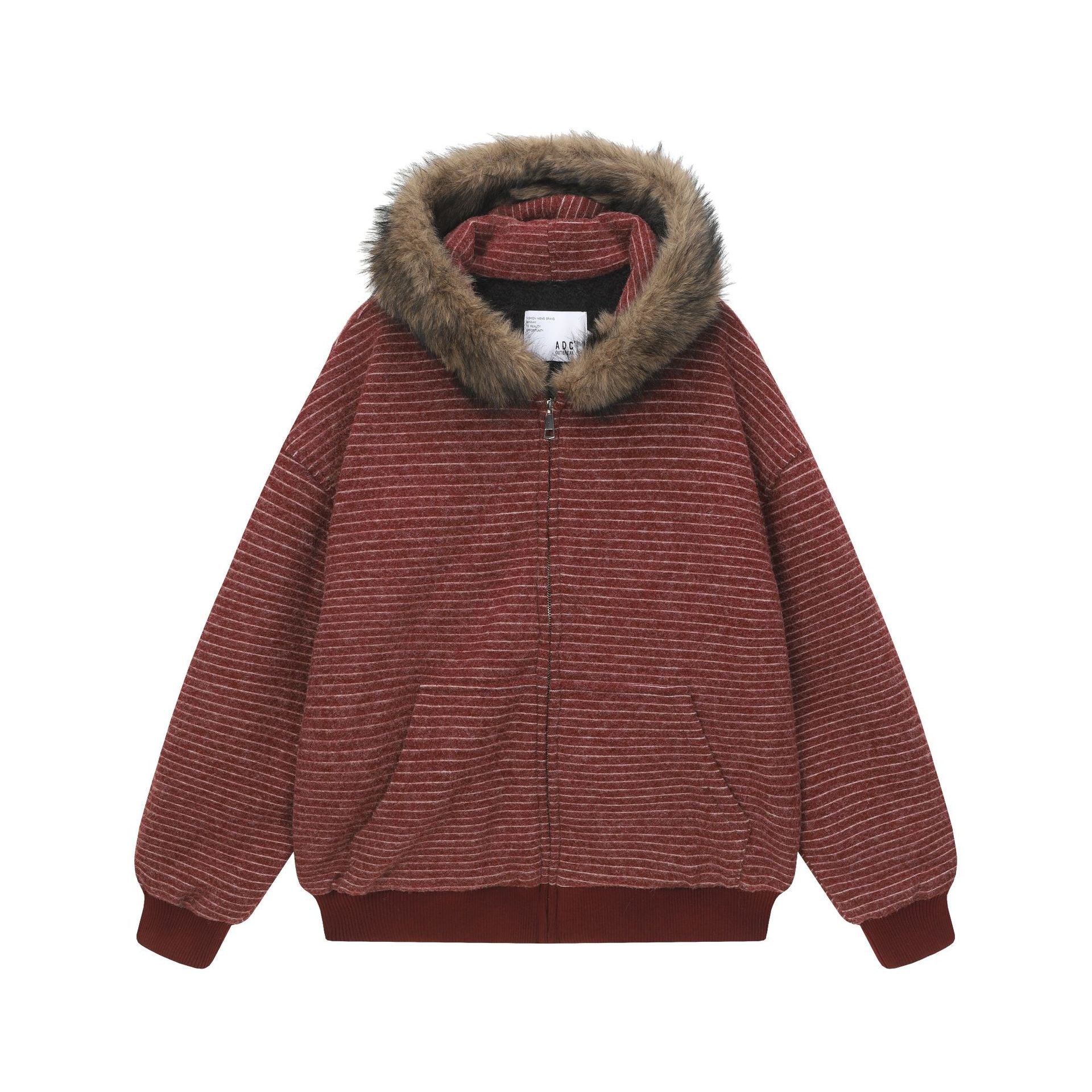 Velvet Stripe Hoodie Jacket - curated XGEM rare find