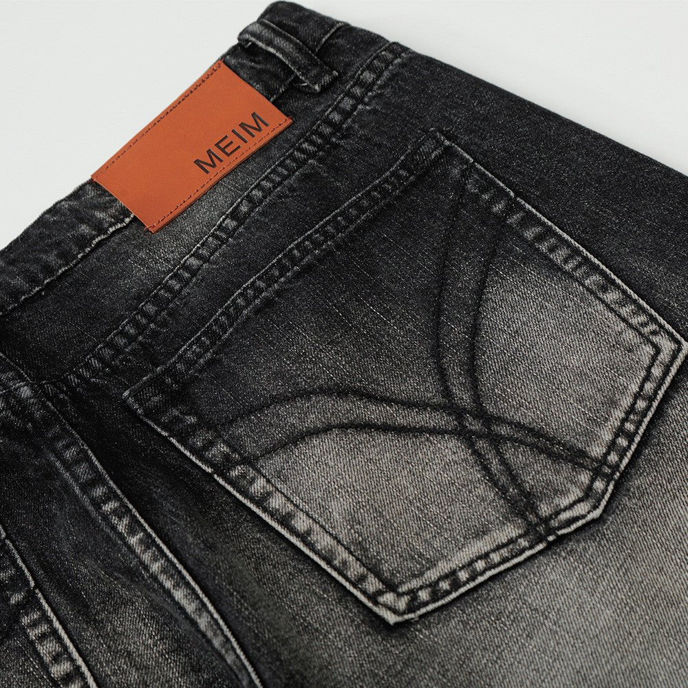 Washed and ground white denim wide leg pants - XGEM® - Not Made for Everyone