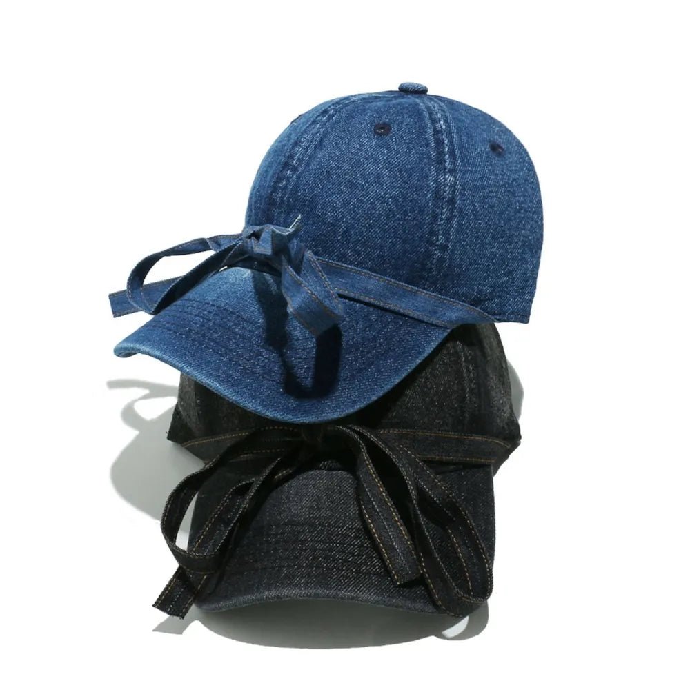 Washed Bow Denim Baseball Cap - XGEM® - Not Made for Everyone