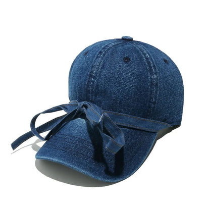 Washed Bow Denim Baseball Cap - XGEM® - Not Made for Everyone