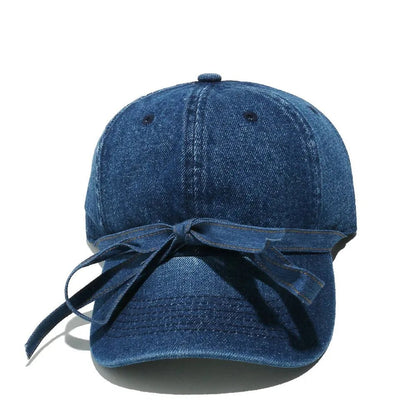 Washed Bow Denim Baseball Cap - XGEM® - Not Made for Everyone