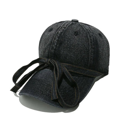 Washed Bow Denim Baseball Cap - XGEM® - Not Made for Everyone