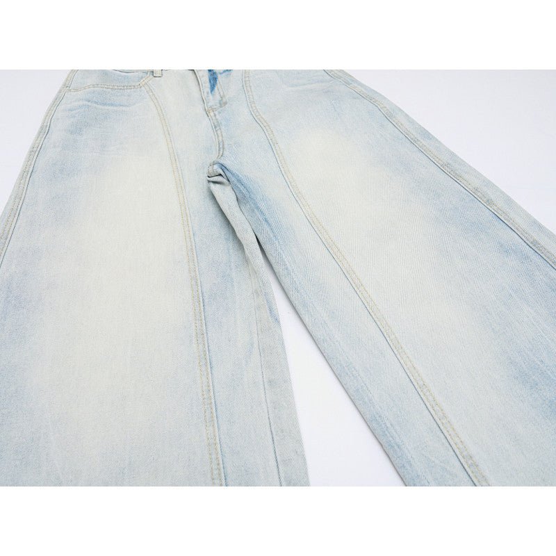 Wide - Leg Denim Pants Loose Deconstructed Design Casual Bottoms - XGEM® - Not Made for Everyone