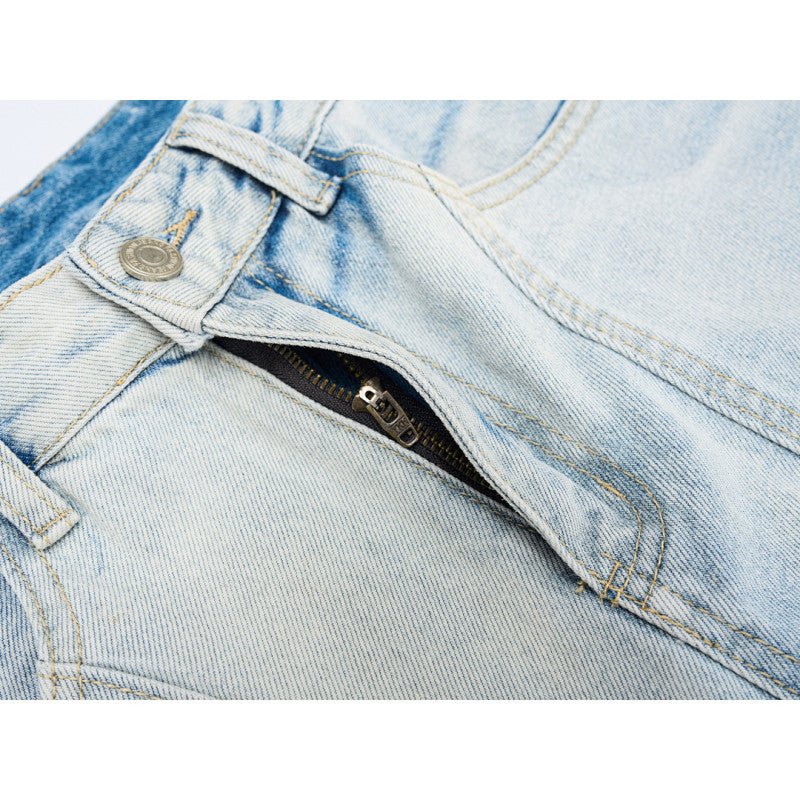 Wide - Leg Denim Pants Loose Deconstructed Design Casual Bottoms - XGEM® - Not Made for Everyone