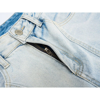 Wide - Leg Denim Pants Loose Deconstructed Design Casual Bottoms - XGEM® - Not Made for Everyone