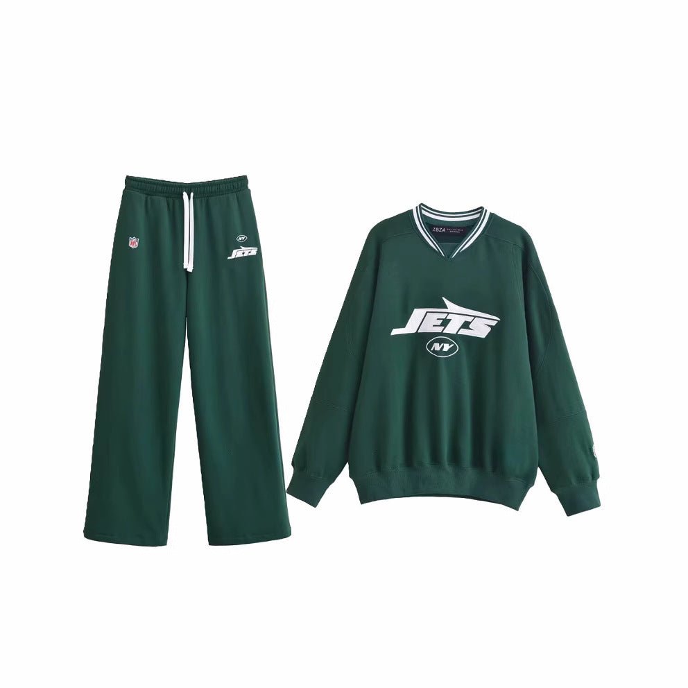Womens Spliced Hoodie and Wide Leg Pants Set - XGEM® - Not Made for Everyone