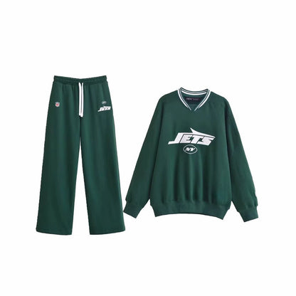 Womens Spliced Hoodie and Wide Leg Pants Set - XGEM® - Not Made for Everyone