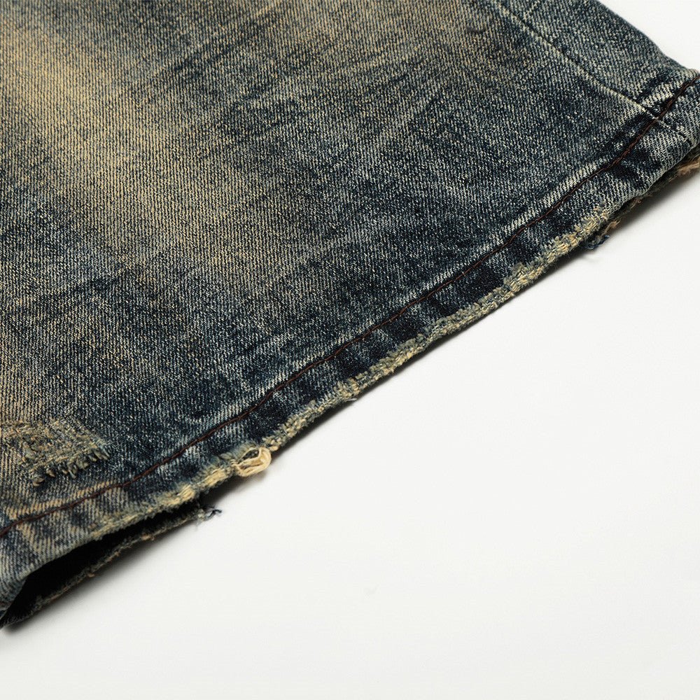 Wornwash Wide - Leg Jeans — Distressed Vintage Denim for Street Fits - XGEM® - Not Made for Everyone