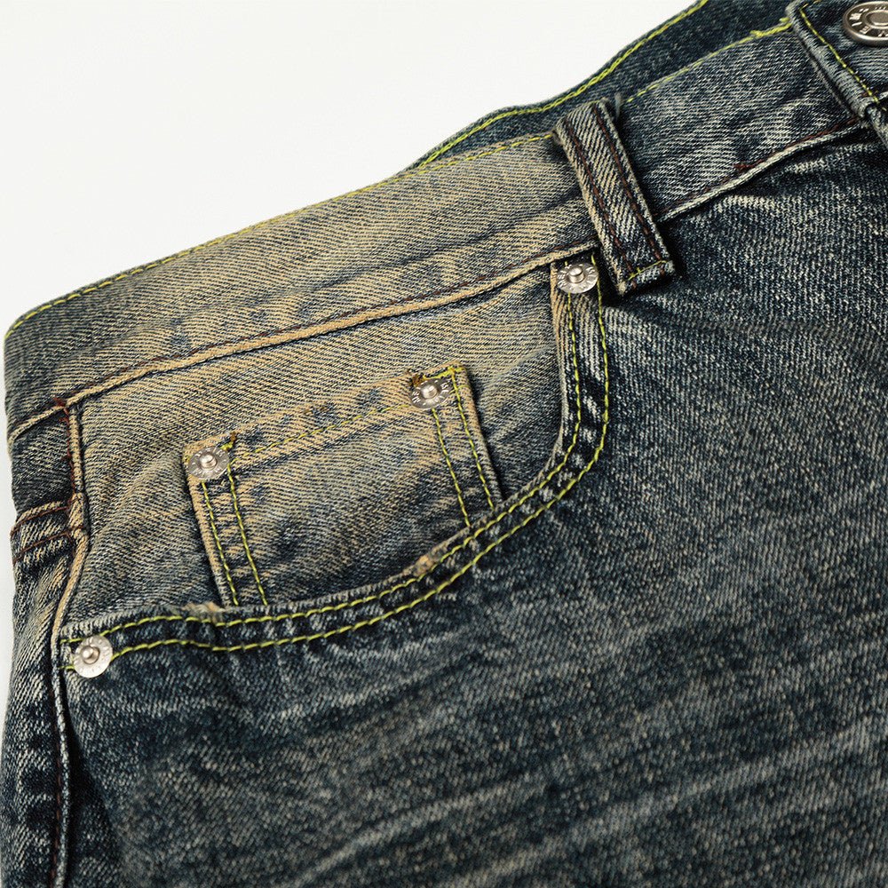 Wornwash Wide - Leg Jeans — Distressed Vintage Denim for Street Fits - XGEM® - Not Made for Everyone